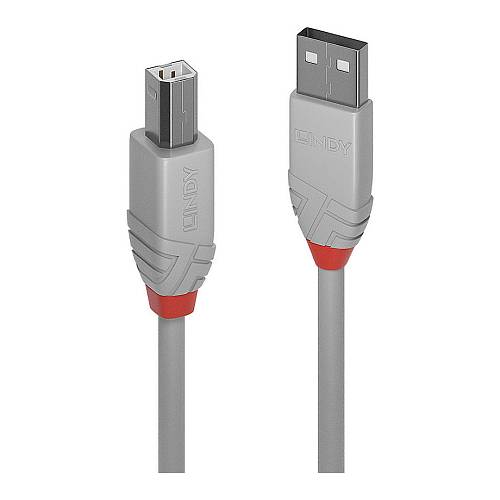 LINDY USB 2.0 Kabel Typ A/B Anthra Line M/M 1m