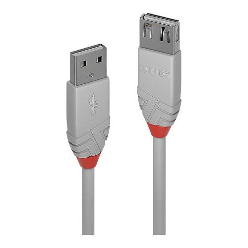 LINDY USB 2.0 Verlängerung Typ A/A Anthra Line M/F 2m