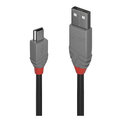 LINDY USB 2.0 Kabel Typ A/Mini-B Anthra Line M/M 3m