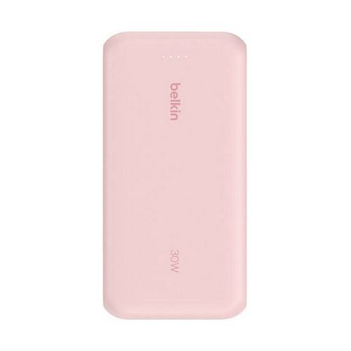 Belkin Powerbank mit integriertem USB-C Kabel. Pink. USB-C. 20.000 mAh
