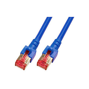 EFB RJ45 Patchkabel S/FTP Cat.6 LSZH 7.5m BLAU reines Kupfer Laengenaufdruck auf Knickschutztuelle patentiert