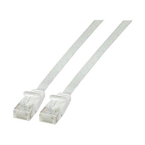 EFB RJ45 Flachpatchkabel U/UTP. Cat.6A. PVC. 0.5m. weiß