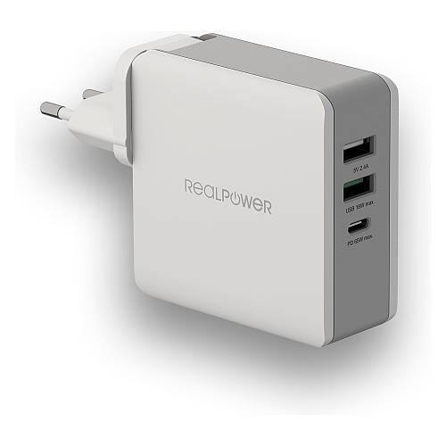 RealPower Ladegerät DeskCharge-65 Travel 65W