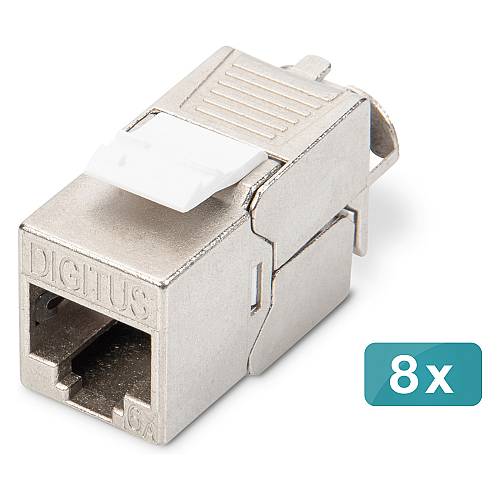 DIGITUS Keystone Jack Cat6A/RJ45->LSA geschirmt 500MHz 8St