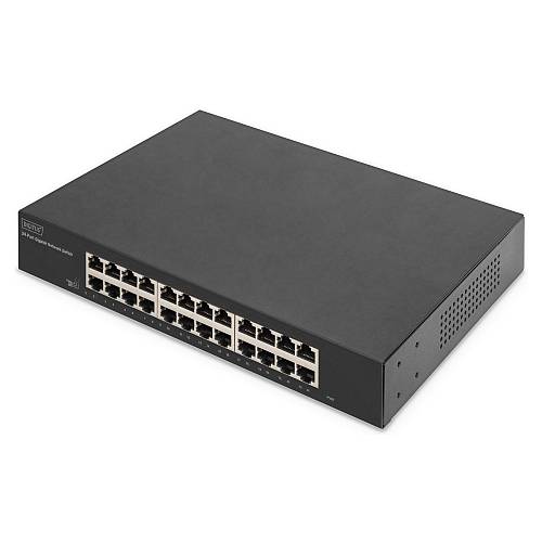 DIGITUS Switch 24-Port Gigabit. 19 unmanaged schwarz
