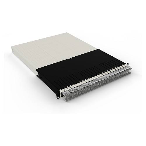 Patchbox patchbox.one Kabeleinzugssystem 30RU/STP (1.8 m) mit 24 Kassetten. Patchkabel Cat. 6a. U/FTP. PoE. Kabel grau