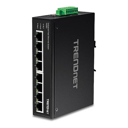 TRENDnet TI-E80 Industrial Fast Ethernet DIN-Rail Switch 8-Port