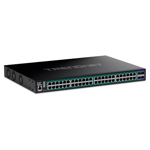 TRENDnet TPE-3524SF 52 Port PoE+ Switch. Gigabit Web Smart 740W 10G SFP+ Slots