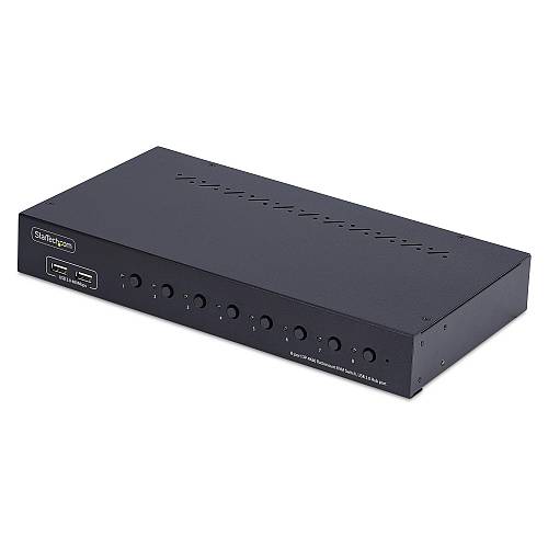 STARTECH.COM 8 Port DisplayPort KVM Switch 1HE Rackmount Satz 4K 60Hz DP 1.2 KVM Umschalter Taste/Hotkey TAA