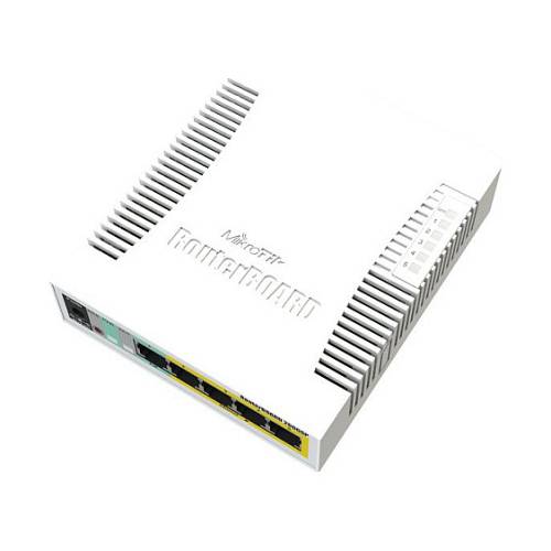MikroTik RouterBOARD RB260GSP - Switch - managed - 5 x 10/100/1000 (4 PoE) + 1 x SFP - Desktop - PoE (CSS106-1G-4P-1S)