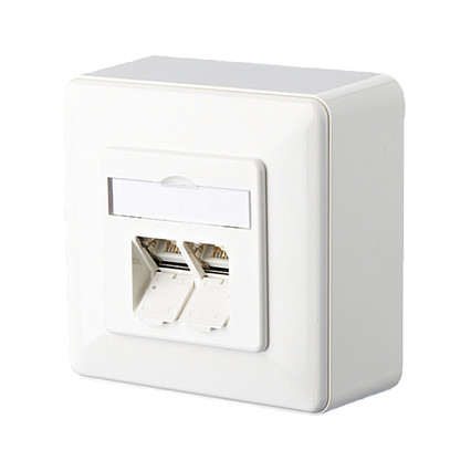 METZ CONNECT Anschlussdose ISO/IEC Cat.6A E-DAT 2 Port AP reinwei