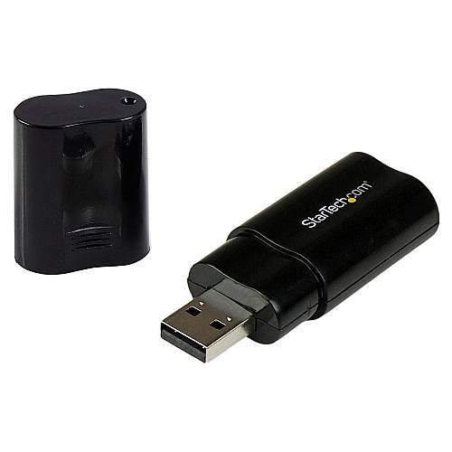 StarTech USB Audio Adapter - USB auf Soundkarte in Schwarz - Soundcard mit USB Stecker und 2x 3.5mm Klinke
