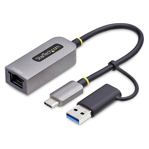 StarTech 2.5GbE USB C Ethernet Adapter mit USB-A Adapter USB-C LAN-RJ45 Netzwerkadapter USB 3.0 Typ-C 2.5Gb Netzwerk