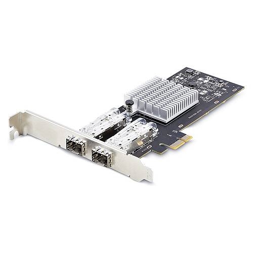 STARTECH.COM 2-Port GbE SFP Netzwerkkarte PCIe 2.0 x1 Intel I350-AM2 2x 1GbE 1000BASE Kupfer/Glasfaser Netzwerkkarte Gigabit LWL/LAN