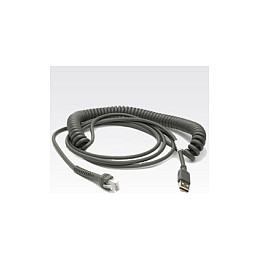 Zebra USB-Verbindungskabel 2.7m gewickelt grau