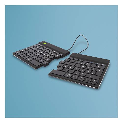 R-Go Split Break Ergonomische Bluetooth-Tastatur Pausenanzeige. Ultradünn für besseren Blutkreislauf