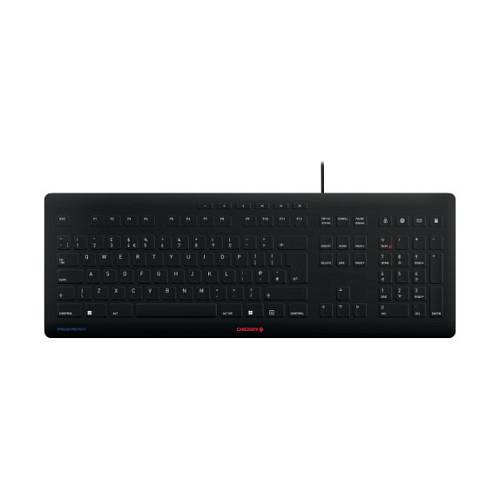 CHERRY STREAM PROTECT KEYBOARD Corded GB-Layout schwarz
