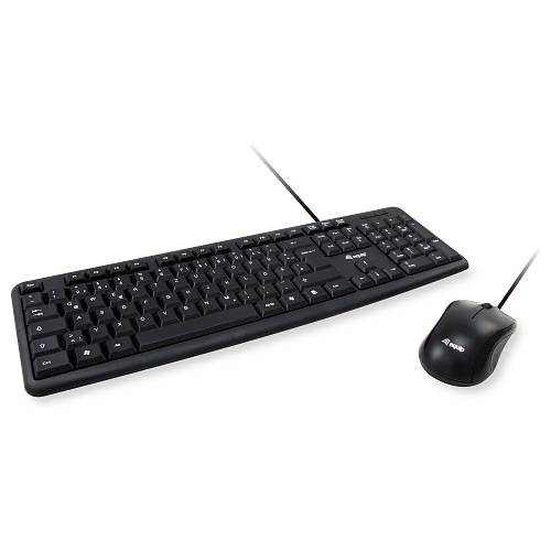 Equip Kabelgebundene Kombi Keyboard+Mouse. schwarz. deutsch
