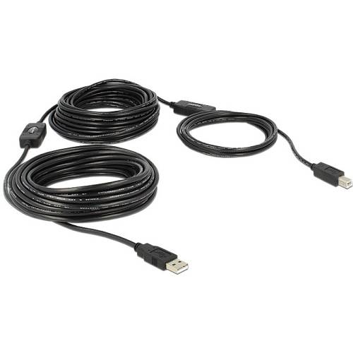 DELOCK Kabel USB 2.0-A > B Stecker/Stecker aktiv 20 m