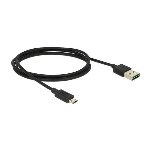 DELOCK Kabel EASY-USB 2.0 Typ-A Stecker > EASY-USB 2.0 Typ Micro-B Stecker schwarz 1 m