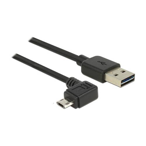 DELOCK Kabel EASY USB 2.0-A > EASY Micro-B links/rechts gewinkelt Stecker/Stecker 0.5 m