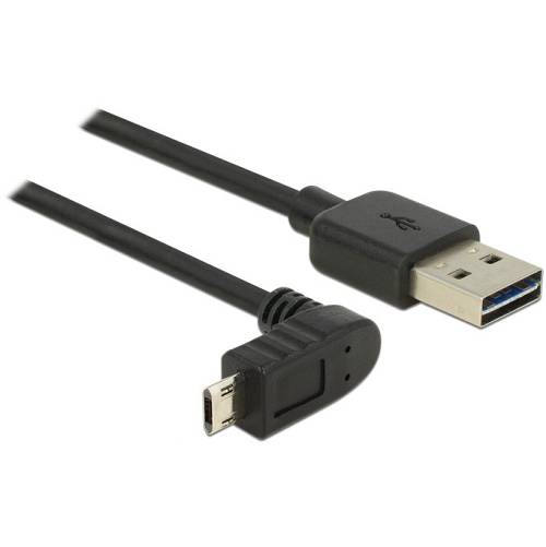 DELOCK Kabel EASY USB 2.0-A > EASY Micro-B oben/unten gewinkelt Stecker/Stecker 1 m