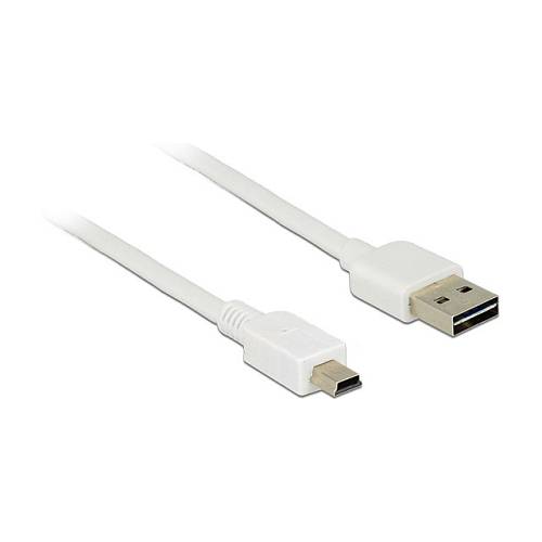 DELOCK Kabel EASY-USB 2.0 Typ-A Stecker > USB 2.0 Typ Mini-B Stecker 1 m weiss