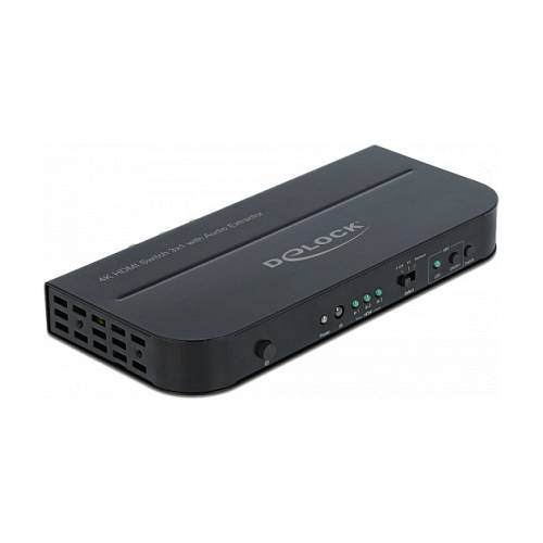 DELOCK HDMI Switch 3 x HDMI in zu 1 x HDMI out 4K 60 Hz mit Audio Extraktor