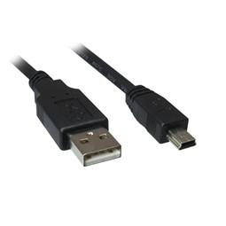 Kabel USB 2.0 A-B Mini 0.5m schwarz