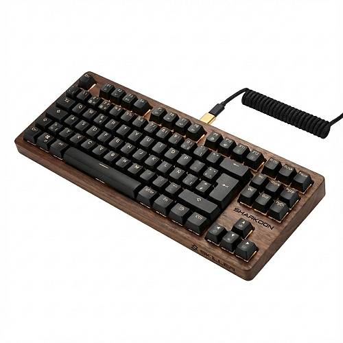 SKILLER SGK50 S3 Wood PBT(holz/schwarz. ES-Layout. Gateron G Pro 3.0 Yellow)