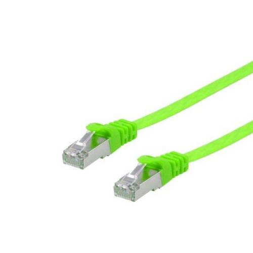 Equip CAT6A U/FTP Flat Patch Cable, 0.5m , Green