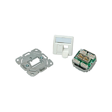 Telegärtner Dose AMJ45 UP/50 2 x RJ-45 Kat.6 Class E alpinweiss