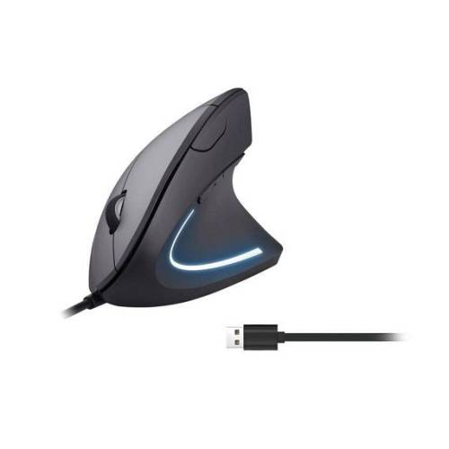 Equip Ergonomische Maus USB-A Stecker  1.80m Rechts  schwarz