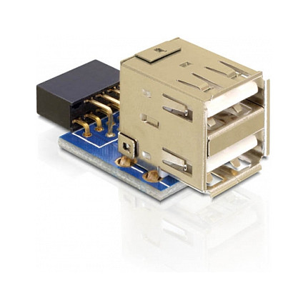 USB Pin Header Buchse > 2 x USB 2.0 Buchse - oben