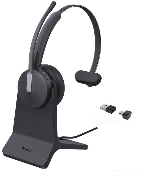 Yealink Headset Wireless Bluetooth 3-Mic NC with B/T Dongle & Charging Stand BH70 Mono Teams