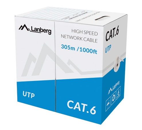 Lanberg LCU6-10CC CAT6 UTP CCA Cable 305m Grey