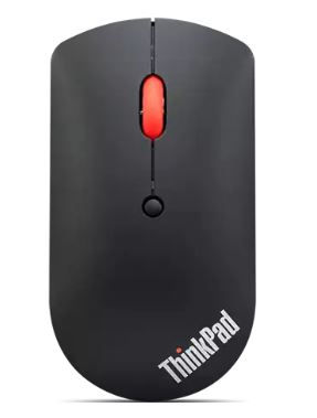 Lenovo Mouse Thinkpad Bluetooth Silent Mouse, Bluetooth 5.0, Adjustable Dpi 2400, 1600, 800, Blue Optical Sensor, Black