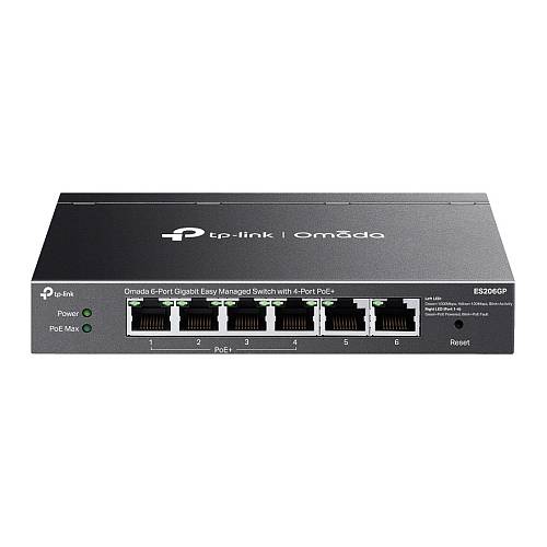 TP-Link Omada ES206GP 6-Port Gigabit Easy mgd. Switch 4-Port PoE+