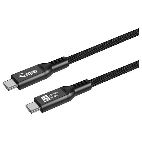 Equip Kabel USB-C4.0->C 80Gbps PD240W St/St 1.20m schwarz