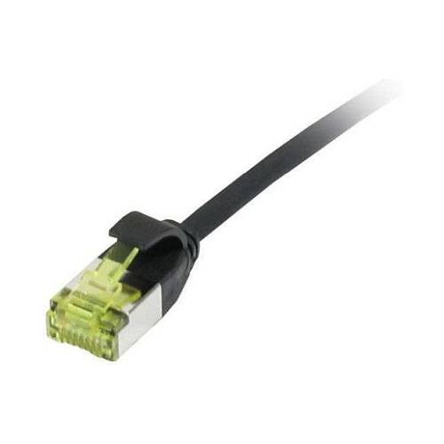 Synergy21 Patchkabel RJ45. CAT6A 500Mhz. 0.5m. schwarz. U/FTP. slimline rund d=3.8mm. TPE/LSZH(Superflex). AWG32. mit CAT7 Rohkabel.