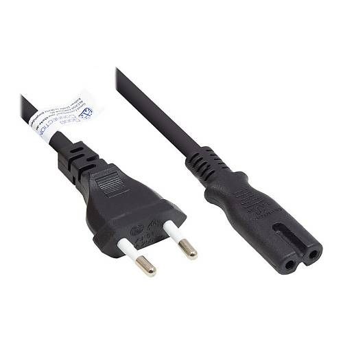 Good Connections Euro-Netzkabel an C7/Euro 8 Bu. schw. 2.5m
