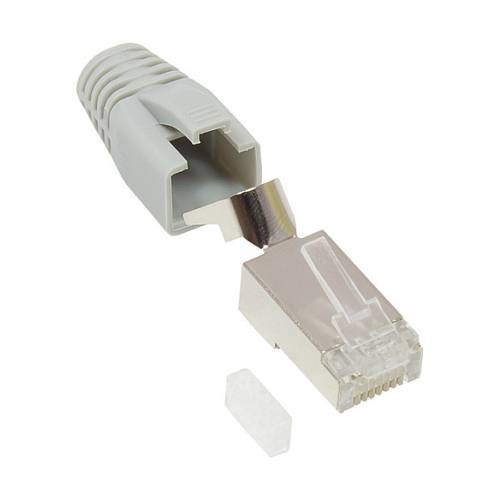 Good Connections RJ45 Netzwerkstecker gesch. Cat.6A grau