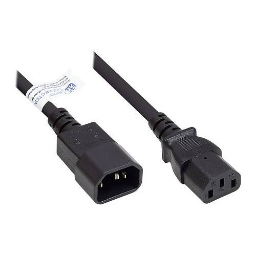 Good Connections Kaltgeräteverlängerung an C13 schwarz 2m