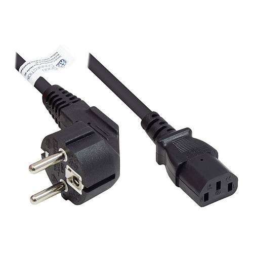 Good Connections Schutzkontakt-Stecker gew.- C13 schw. 15m