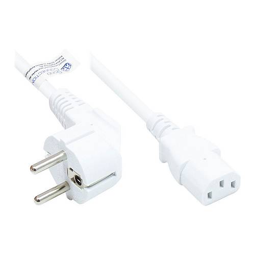 Good Connections Schutzkontakt-Stecker gew.- C13 weiß 3m