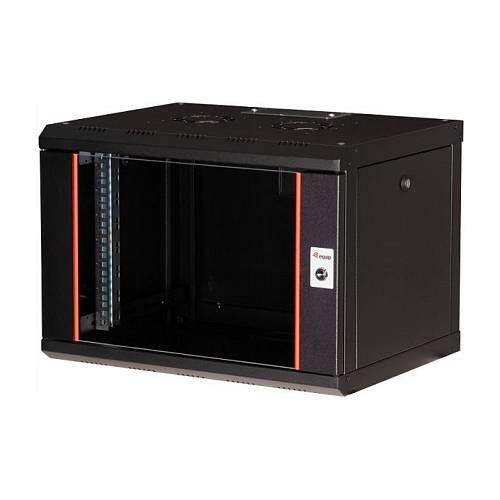 19 Netzwerkschrank Glastür PM 600x450mm 7HE schwarz