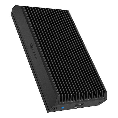 ICY BOX Gehäuse für M.2 NVMe SSD mit USB4® Gen 3x2 (40 Gbps). mit USB-C zu USB-C Kabel und Gummifixierung