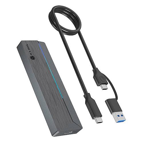 ICY BOX M.2 NVMe & SATA enclosure. RGB lighting. USB 3.2 Gen 2. 10 Gbps
