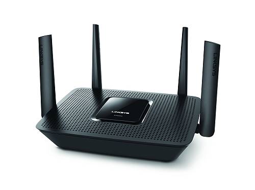 Linksys EA8300‑EU Router AC2200 Tri‑Band MU‑MIMO, 400+867+867 Mbps Wi‑Fi, 4×Gigabit LAN, USB 3.0, 4 External Antennas