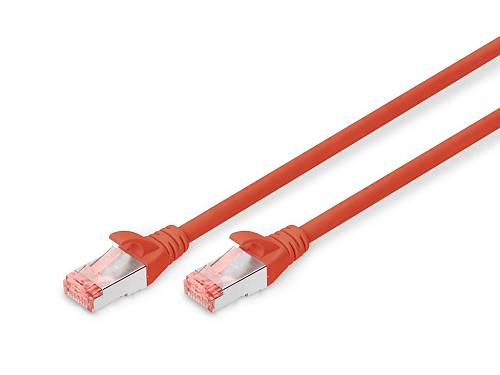 RJ45 connectors, CAT 6, S-FTP, 3.0m, red